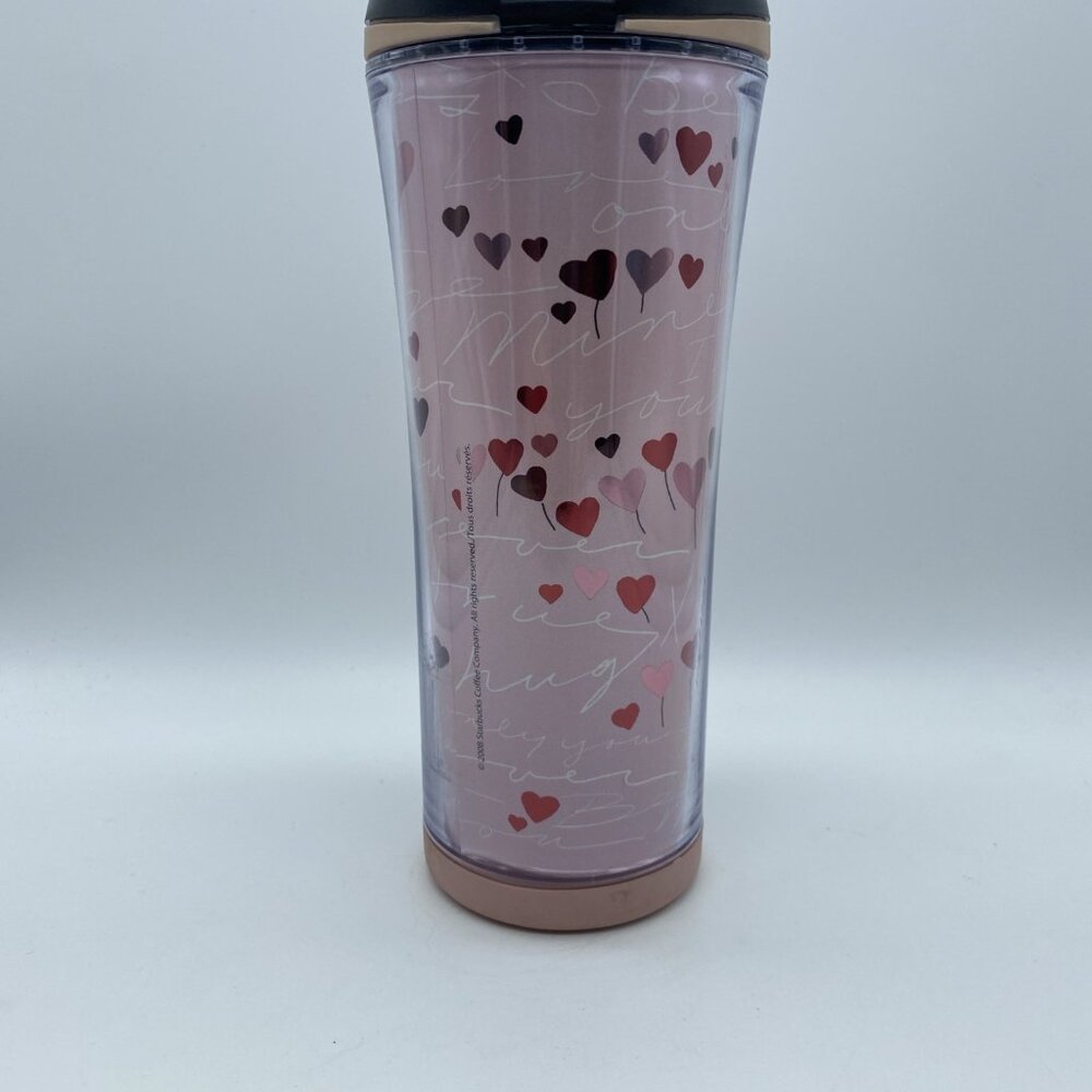 Valentines Day 2009 Pink Red Hearts Starbucks 16oz Travel Coffee Tumbler - Picture 3 of 16